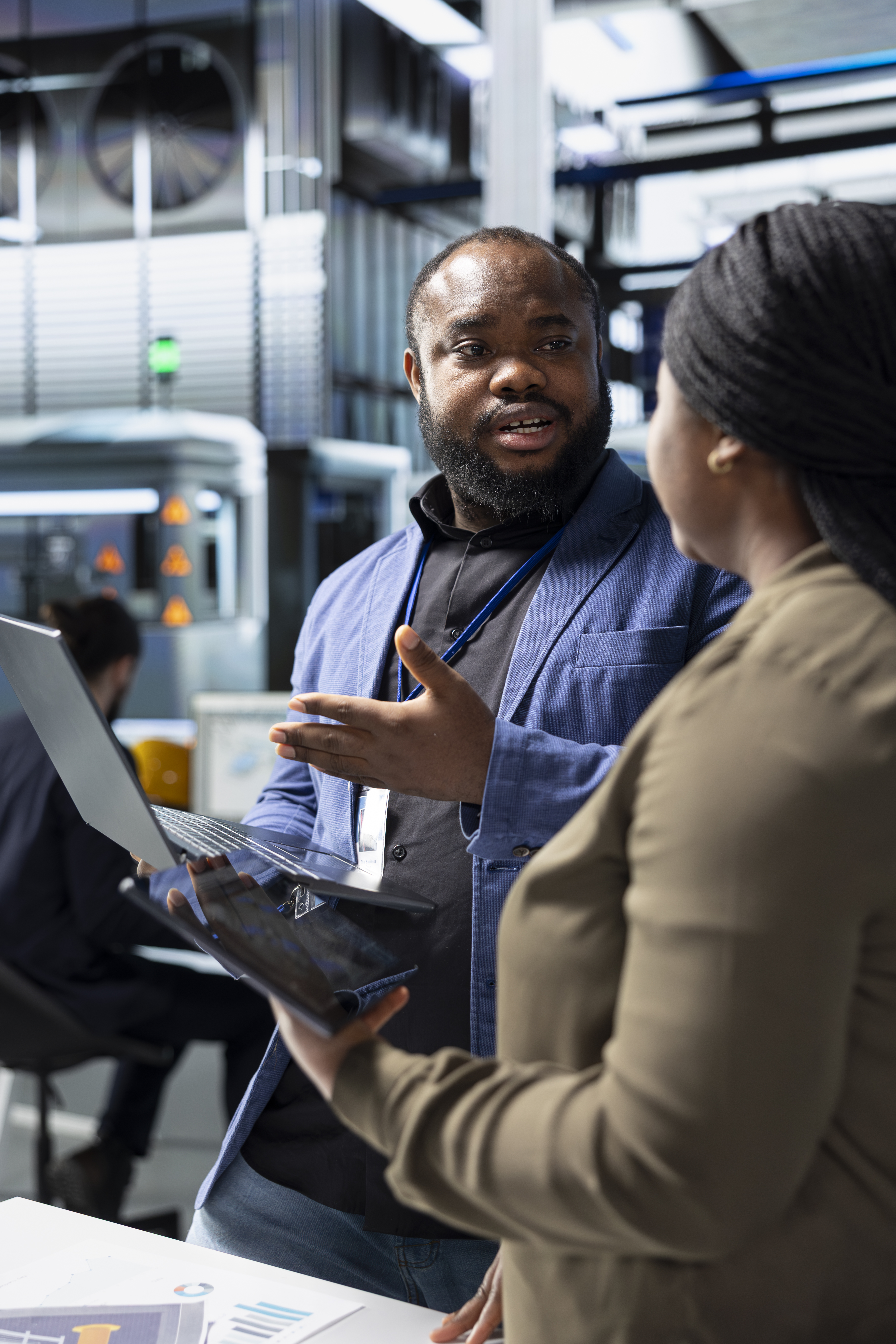 Warehouse staff managing inventory with yourBizTracker